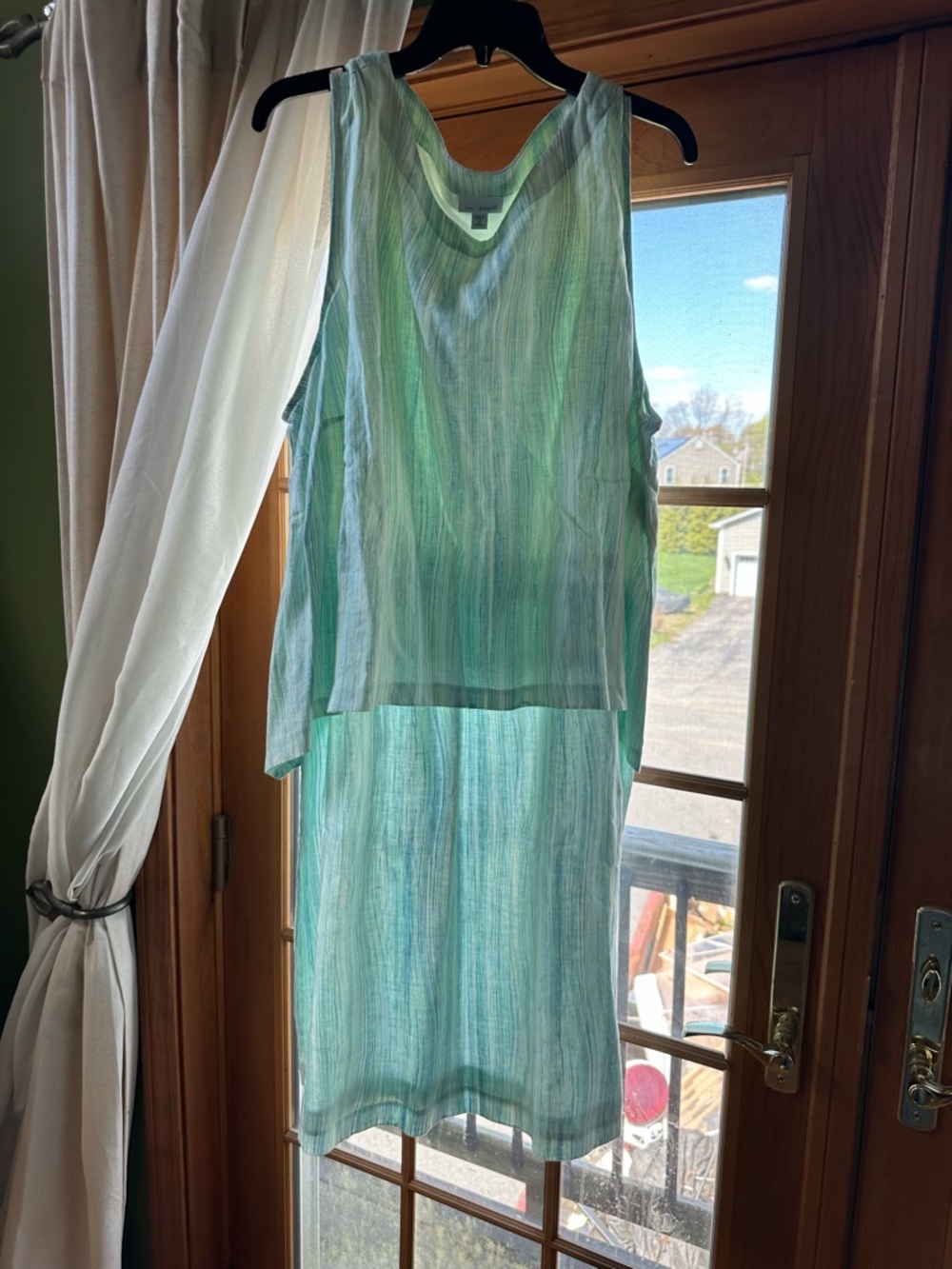 J. Jill Mint Green Striped Sleeveless Top